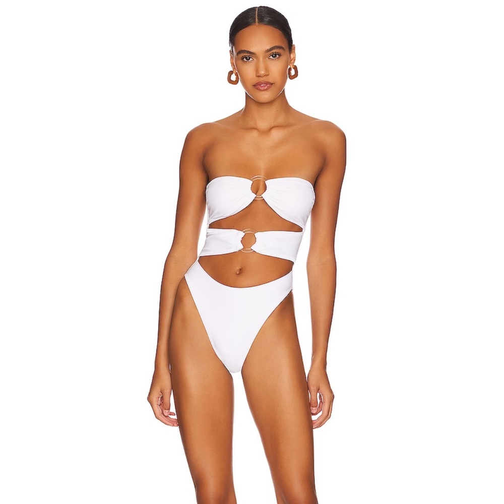 NWT- solid & striped bathing suit